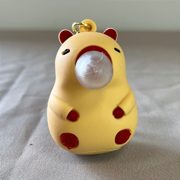 Chaveiro De Capivara Com Bolha - Bege - 5x3cm - 1 unidade - Rizzo