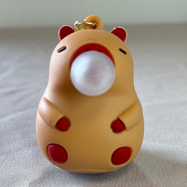 Chaveiro De Capivara Com Bolha - Marrom - 5x3cm - 1 unidade - Rizzo