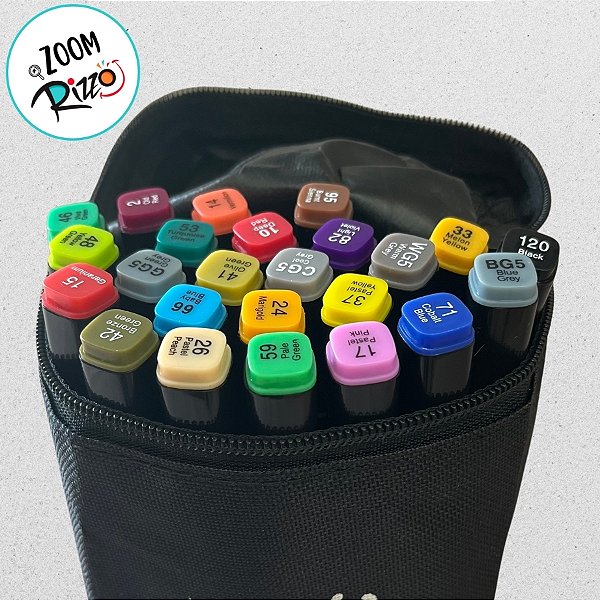 Kit Canetinhas Marcadores Para Colorir Touch - 24 unidades - Rizzo