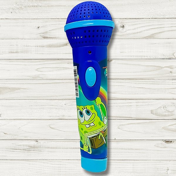Brinquedo Microfone Bob Esponja – Azul Escuro - 17,5cm  - 1 unidade - Rizzo