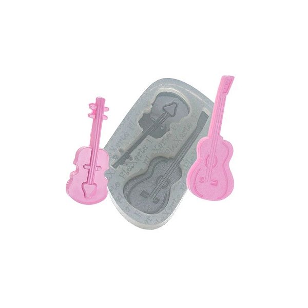 Molde de Silicone Dois Violões - Ref. 521 - 1 unidade - Flexarte - Rizzo