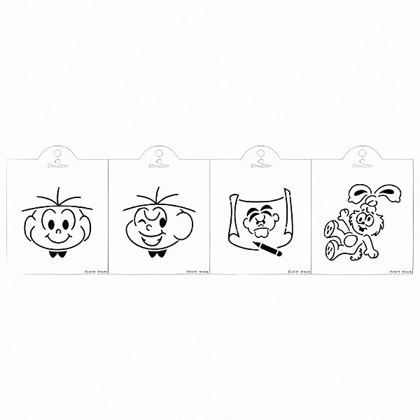 Kit Mini Stencils Cebolinha - 7,5x9,5cm - 4 unidades - BlueStar - Rizzo