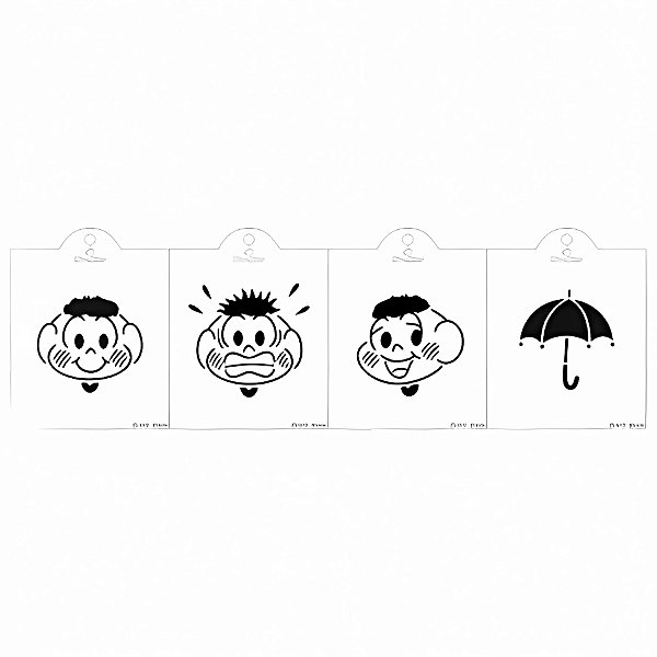 Kit Mini Stencils Cascão - 7,5x9,5cm - 4 unidades - BlueStar - Rizzo