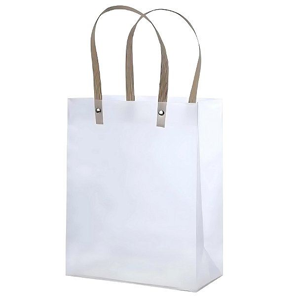 Sacola Transparente Fosca com Alça de Fibra -  30x22x8cm - 12 unidades - Rizzo - Rizzo