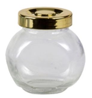 Mini Pote de Vidro Baleiro 45ml com Tampa Dourada - 45ml - 01 unidade - Rizzo