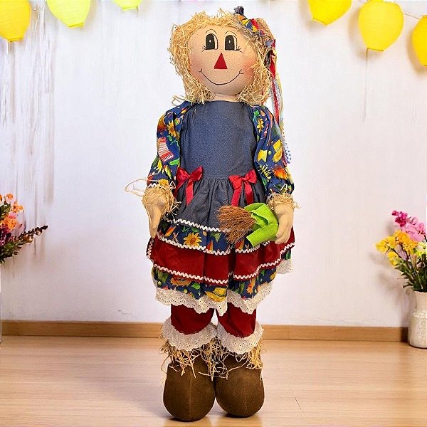 Enfeite Decorativo - Boneco Espantalha Gigante - 1 Metro - 1 unidade - Rizzo