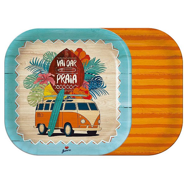Prato Festa Surf Tropical 18Cm - 8 unidades - Junco - Rizzo Festas