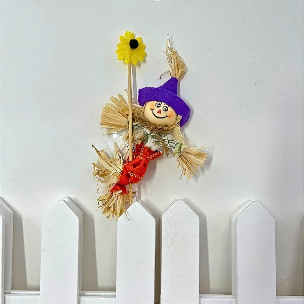 Espeto para Jardim Espantalho Pequeno de Festa Junina - Roxo - 18x6cm - 1 unidade - Rizzo