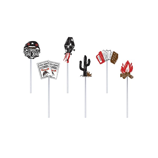 Pick Decorativo De Festa Junina - Cordel  - 12 unidades - Cromus - Rizzo