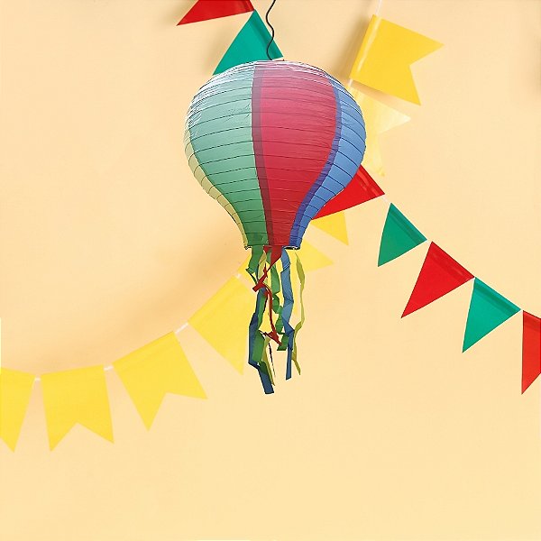 Balão Redondo 35cm De Festa Junina - Enfeite papel de Seda - 1 unidade - Rizzo