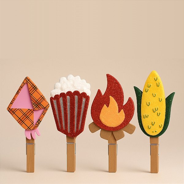 Mini Prendedor de Festa Junina - 6cm - 4 unidades - Rizzo