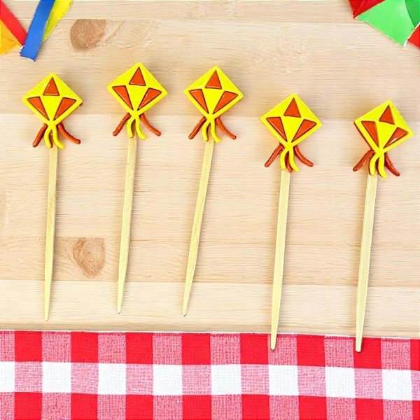 Pick Decorativo de Festa Junina - Balão - 9,5x2cm - 10 unidades - Rizzo