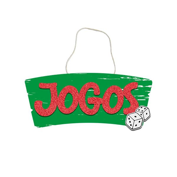 Placa De Sinalização Em MDF Colorida Jogos De Festa Junina - 30x11,5cm - 1 unidade - Rizzo