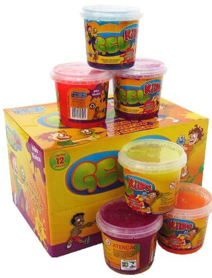 Slime Gel Kids Lembrancinha Festa Slime Pote de 200g Caixa com 12 unidades Sortidas - Rizzo Festas