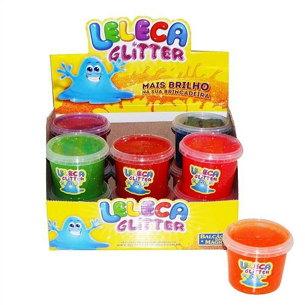 Slime Glitter Lembrancinha Festa Slime Pote de 200g Caixa com 12 unidades Sortidas - Rizzo Festas