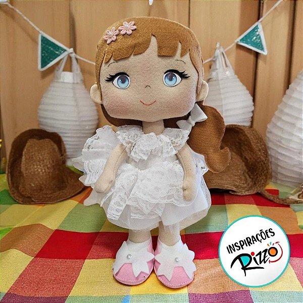 Menina em Feltro - Noivinha Festa Junina - 13x31x7cm - 1 unidade - Rizzo