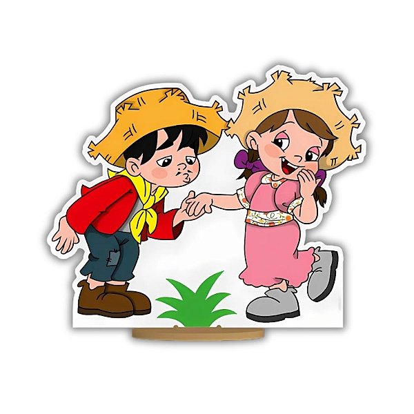 Casal Caipira Em MDF De Festa Junina - 16,5x19,5cm - 1 unidade - Rizzo
