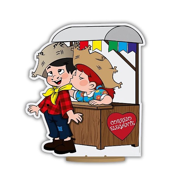 Correio Elegante Em MDF De Festa Junina  - 18,5x16,5cm - 1 unidade - Rizzo