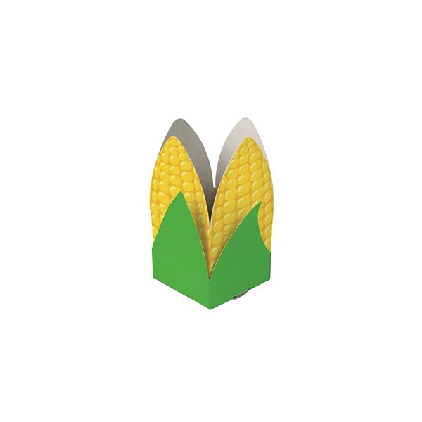 Caixa para Pipoca Em Formato De Milho -  Arraiá Bão Demais - 7,5x7,5x10cm - 10 unidades - Cromus - Rizzo