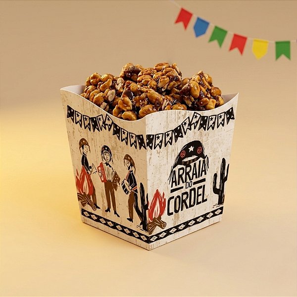 Cachepot Festa Junina - Cordel - 9,5x9,5x9,5cm - 8 unidades - Cromus - Rizzo