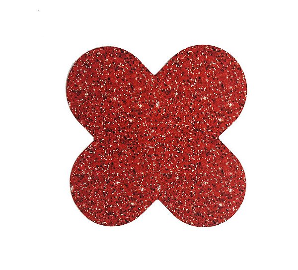 Forminha para doces 4 Pétalas Glitter Vermelho - 50 unidades -  NC Toys