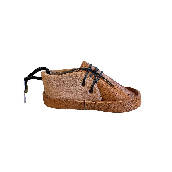 Chaveiro Lembrancinha Mini Tênis De couro - Marrom - 6,5cm - 1 unidade - Rizzo