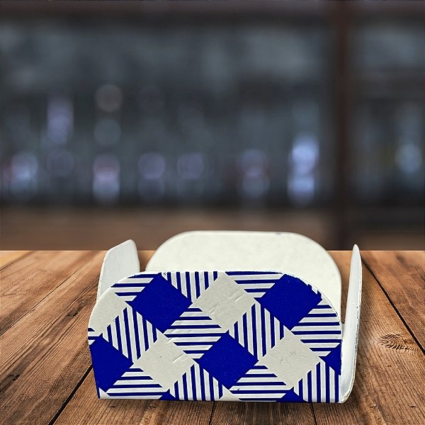 Forminhas para Doces 4 Pétalas Xadrez Azul - 30 unidades - Rizzo