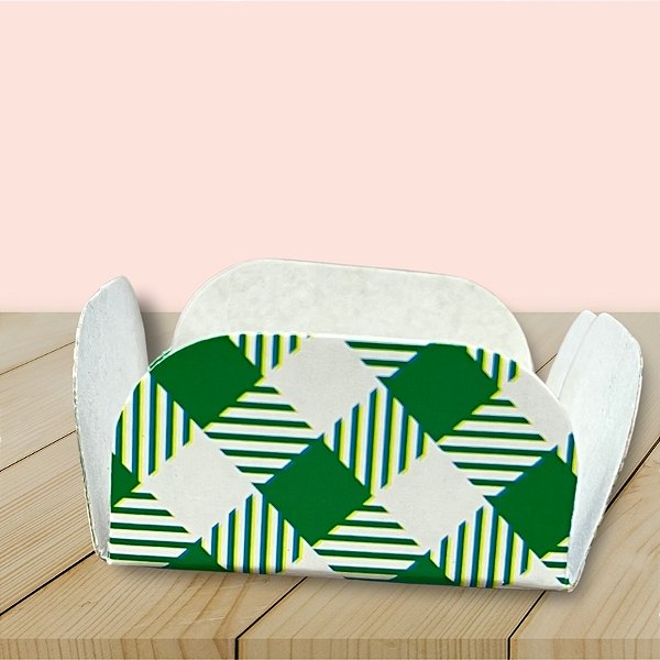 Forminhas para Doces 4 Pétalas Xadrez Verde - 30 unidades - Rizzo