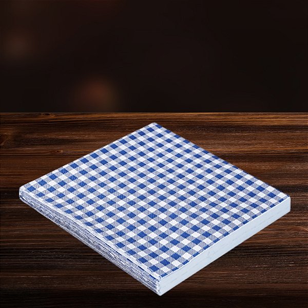 Guardanapo -  Xadrez Azul - 25x25cm - 20 unidades - Rizzo
