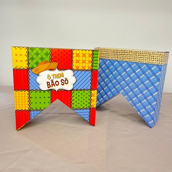 Caixa De Lembrancinha - Banderola Festa Junina - 16x16x5m - 6 unidades - Decora Doces - Rizzo