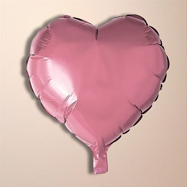 Balão De Festa Metalizado De Coração 10" 25cm - Rosa Claro - 1 unidades - Rizzo - Rizzo