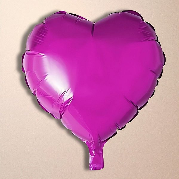 Balão De Festa Metalizado De Coração 10" 25cm - Roxo - 1 unidades - Rizzo - Rizzo
