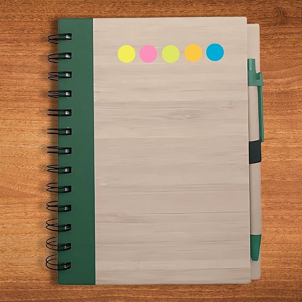 Bloco para Anotação Com Caneta E Autoadesivo - Verde - 70 Folhas - 11,5x15,5cm - 1 unidade - Rizzo