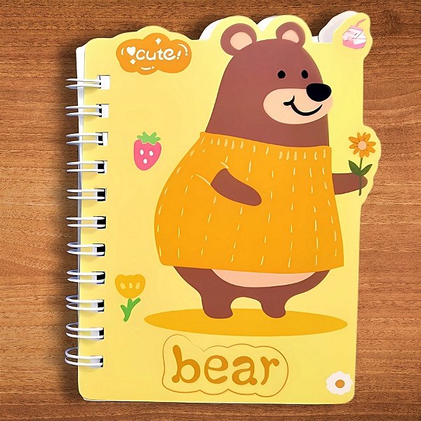 MIni Bloco Para Anotações Urso - Amarelo - 60 Folhas - 8x11,5cm - 1 unidade - Rizzo