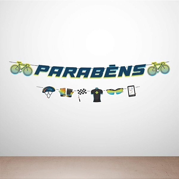 Faixa Decorativa Temática "Parabéns" - Ciclismo - 1 unidade - Regina - Rizzo
