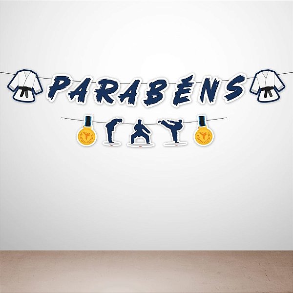 Faixa Decorativa Temática "Parabéns" - Artes Marciais - 1 unidade - Regina - Rizzo