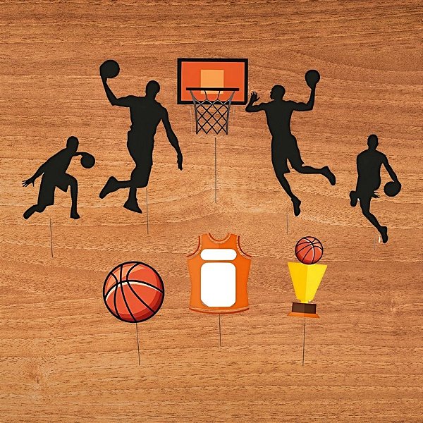 Topo De Bolo - Basquete - 8 unidades - Regina - Rizzo