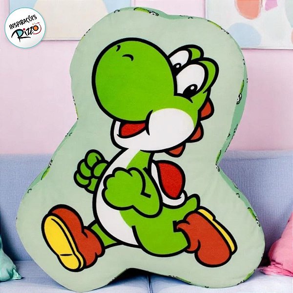 Almofada Formato Yoshi - Mario Bross - 26x30cm - 1 unidade - Zona Criativa - Rizzo