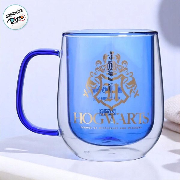 Caneca de Borossilicato - Harry Potter - Azul e Dourado - 300ml - 1 unidade - Zona Criativa - Rizzo