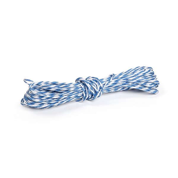 Fio Decorativo de Papel Torcido Azul Listrado com Branco - 5 metros - Cromus Páscoa - Rizzo Embalagens