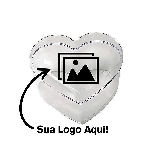 Caixa Acrílica de Coração Personalizade com Sua Logo em Preto - Cristal - 750ml - 1 unidade - BlueStar - Rizzo