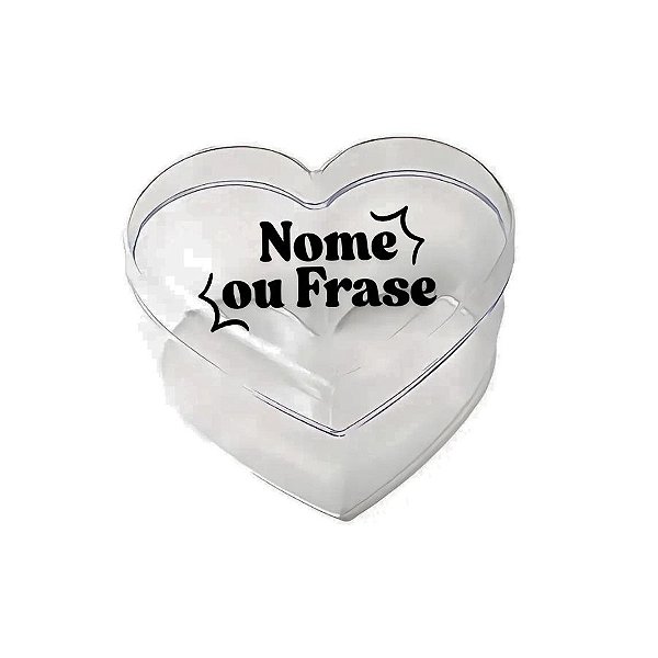 Caixa Acrílica deCoração Personalizada com Nome ou Frase em Preto - Cristal - 750ml - 1 unidade - Rizzo