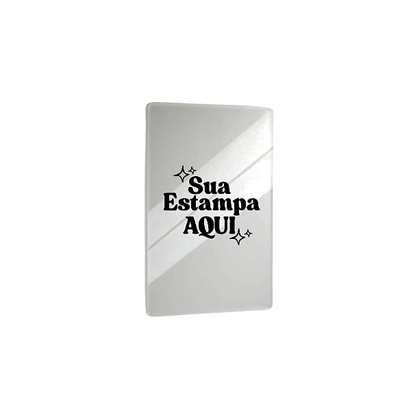 Placa de Acrílico Cristal Retangular Personalize com Sua Estampa -14,5x9,5cm - 1 unidade - Rizzo