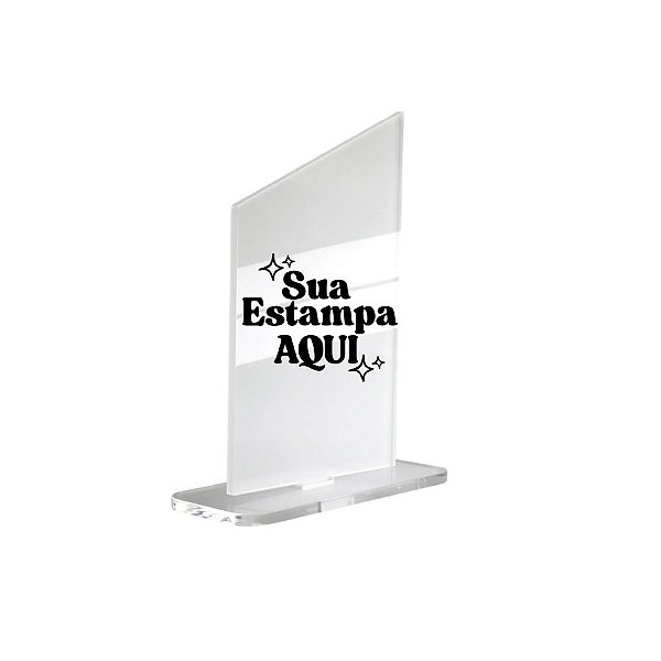 Troféu de Acrílico Cristal Com Formato Torre Personalize com Sua Estampa - 16,5cm - 1 unidade - Rizzo