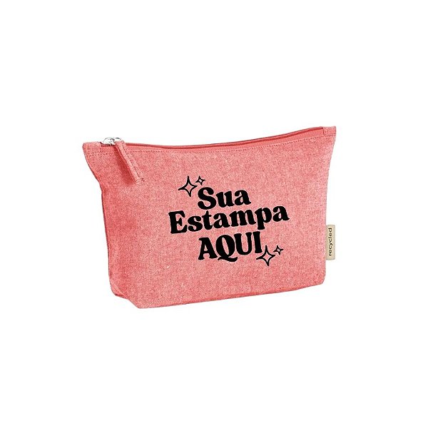 Necessaire de Algodão Reciclado Personalize com Sua Estampa - Vermelha - 25x6x15cm - 1 unidade - Rizzo