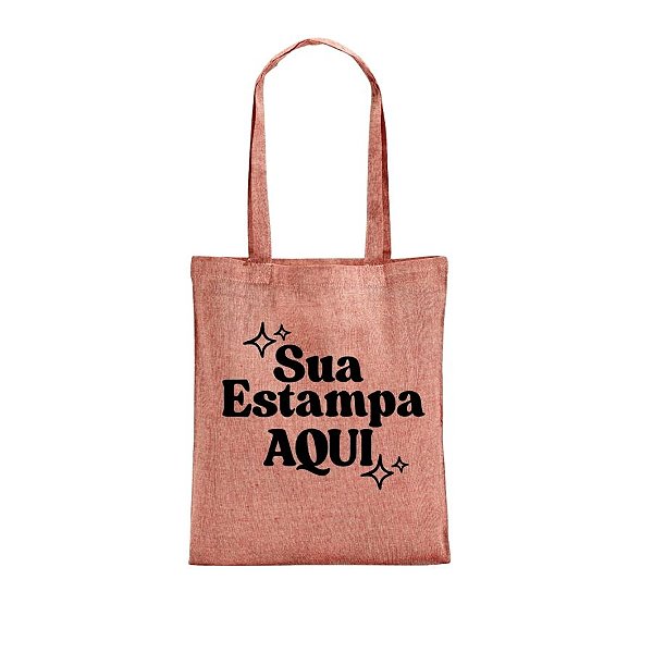 Sacola de Algodão Reciclado Personalize com Sua Estampa - Vermelha - 38x40cm - 1 unidade - Rizzo