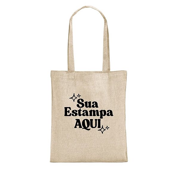 Sacola de Algodão Reciclado Personalize com Sua Estampa - Bege - 38x40cm - 1 unidade - Rizzo