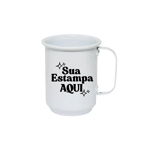 Caneca de Alumínio Personalize com Sua Estampa - Branco - 600ml - 1 unidade - Rizzo