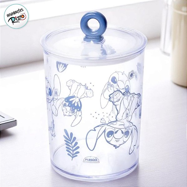 Pote de Plástico Hermético - Stitch - 500ml - 14x8cm - 1 unidade - Disney Original - Rizzo