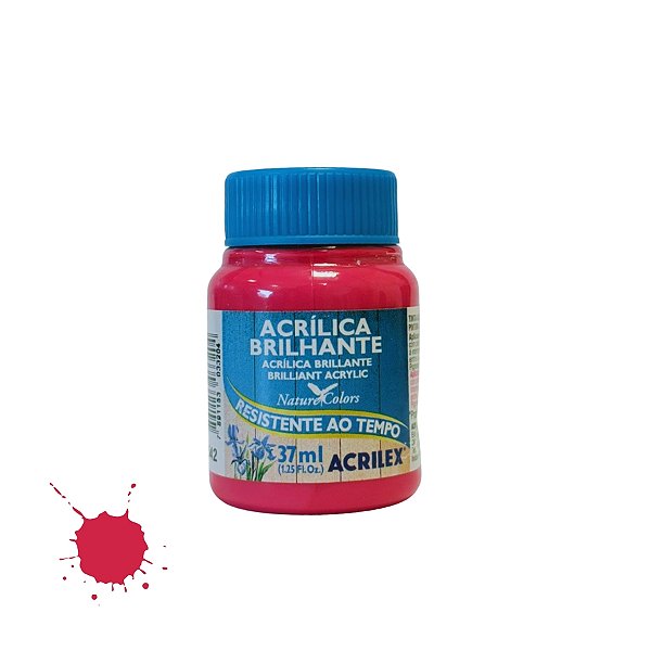 Tinta Acrílica Brilhante 37ml - Rosa Escuro - 1 unidade - Acrilex - Rizzo
